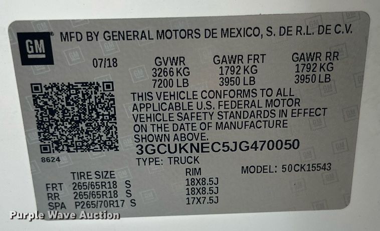 image for item DP5924 2018 Chevrolet Silverado 1500 Crew Cab pickup truck