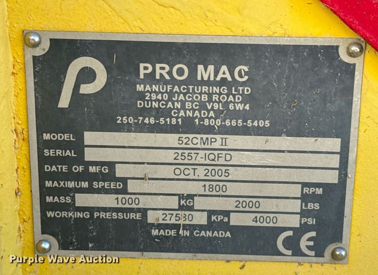 image for item DU9546 2005 Pro Mac 52CMP II mulcher