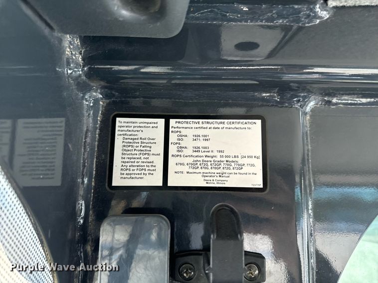 image for item DW2402 2010 John Deere 770G motor grader