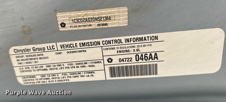 image for item DX3724 2013 Dodge Avenger 