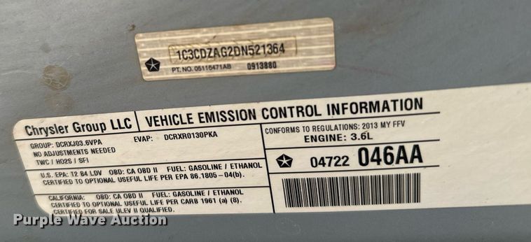 image for item DX3724 2013 Dodge Avenger 