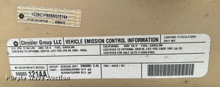 image for item DX3725 2011 Chrysler 200 