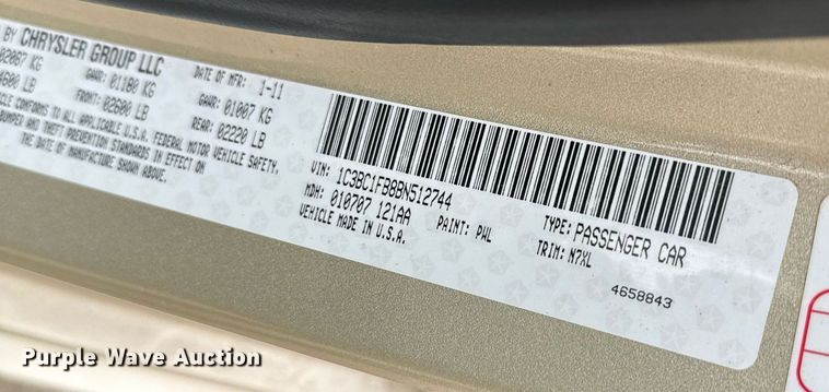 image for item DX3725 2011 Chrysler 200 