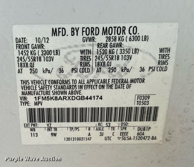 image for item DX3729 2013 Ford Explorer Police Interceptor SUV