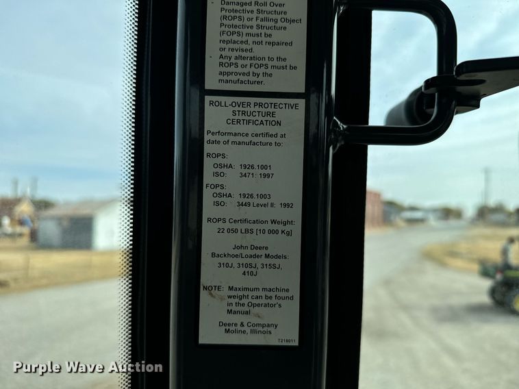 image for item DX3731 2010 John Deere 310J backhoe