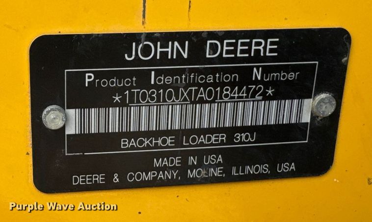 image for item DX3731 2010 John Deere 310J backhoe
