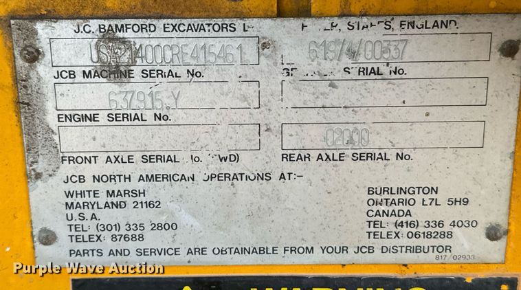 image for item DX3743 1994 JCB 214 backhoe