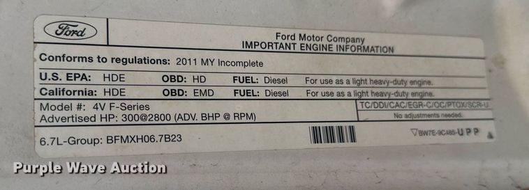 image for item EG0647 2011 Ford F450 Super Duty utility / service truck