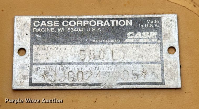 image for item EJ3166 1999 Case 580L backhoe