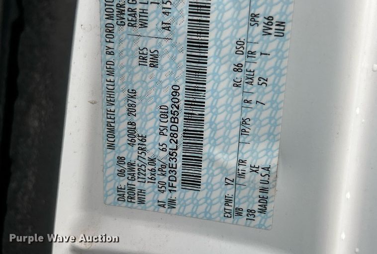 image for item EK3677 2008 Ford E350 Super Duty shuttle bus