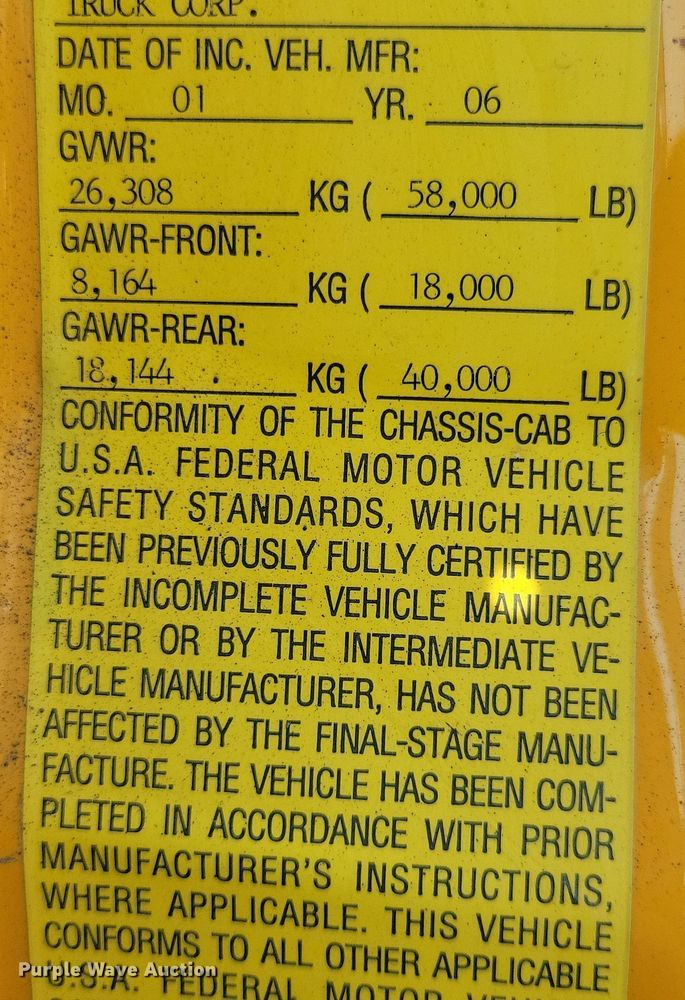 image for item JH9939 2006 Sterling L-Line dump truck