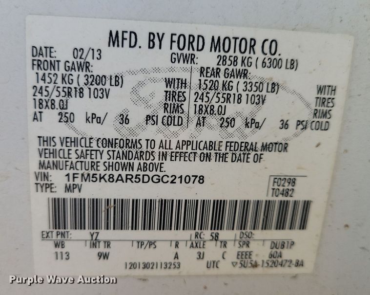 image for item JH9949 2013 Ford Explorer Police Interceptor SUV