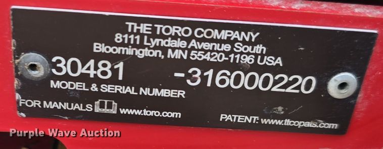 image for item LW9969 Toro Groundsmaster 7210 ZTR lawn mower