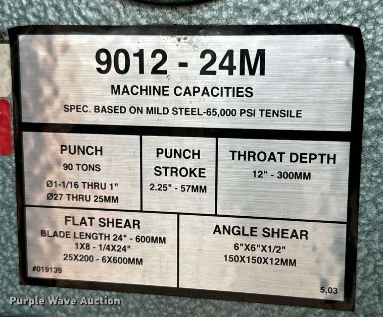 image for item MS9885 Scotchman 9012-24M ironworker