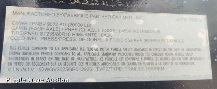 image for item OH9333 2016 Finish Line Elite equipment trailer