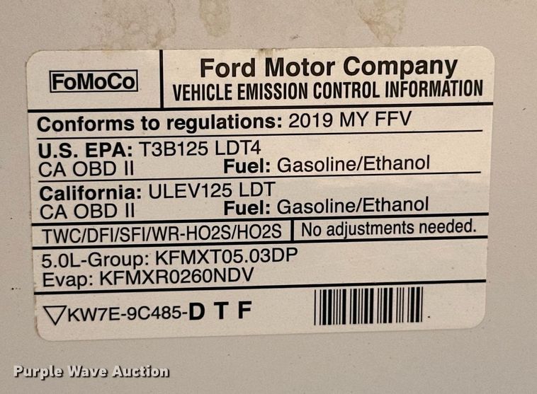 image for item DD3437 2019 Ford F150 SuperCrew pickup truck