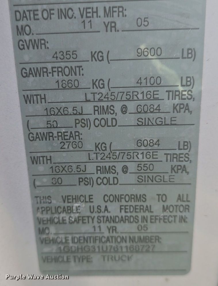 image for item DQ5283 2006 Chevrolet Express 3500 utility van