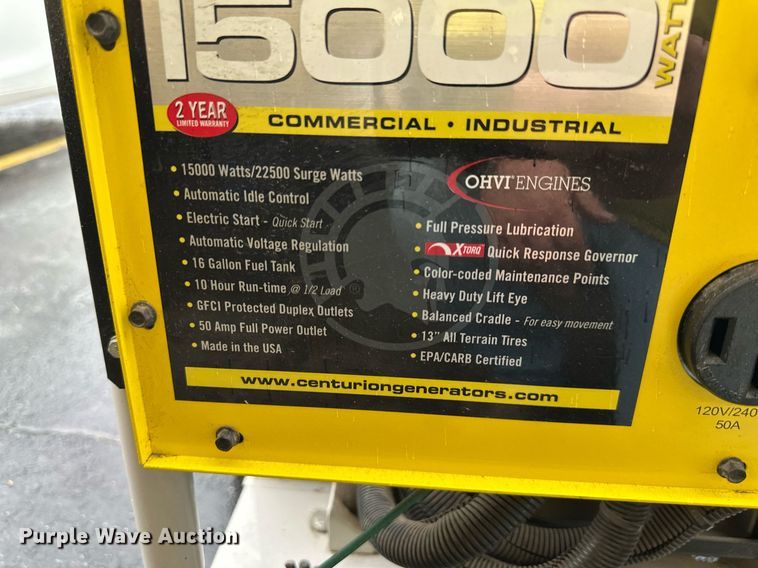 image for item DR2775 Centurion 15000 Watt generator