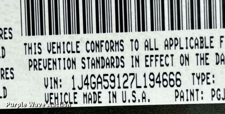 image for item DU9535 2007 Jeep Wrangler Unlimited Sahara SUV