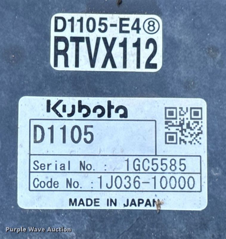 image for item DU9542 2016 Kubota RTV X1140 utility vehicle