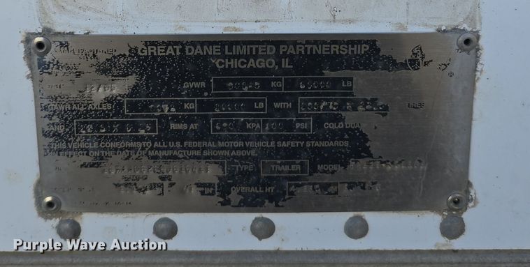 image for item DW3963 2006 Great Dane 74111-SSL101 dry van trailer