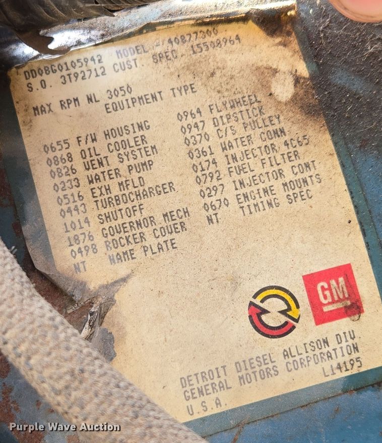 image for item EE8691 1985 GMC  7000 pumper fire truck