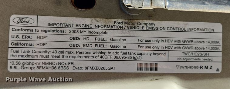 image for item EE8727 2008 Ford  F550 Super Duty XL  dump truck