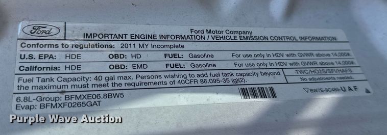 image for item EG2210 2011 Ford F550 Super Duty SuperCab truck cab and chassis