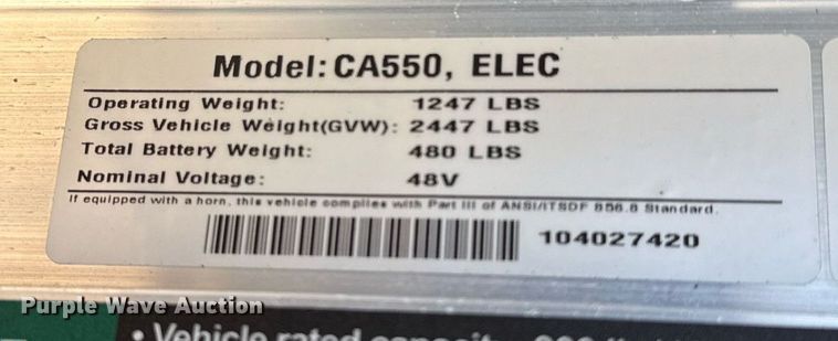 image for item EG2223 2019 Club Car CA550 golf cart