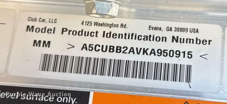 image for item EG2223 2019 Club Car CA550 golf cart