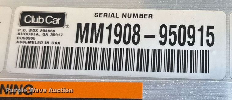 image for item EG2223 2019 Club Car CA550 golf cart