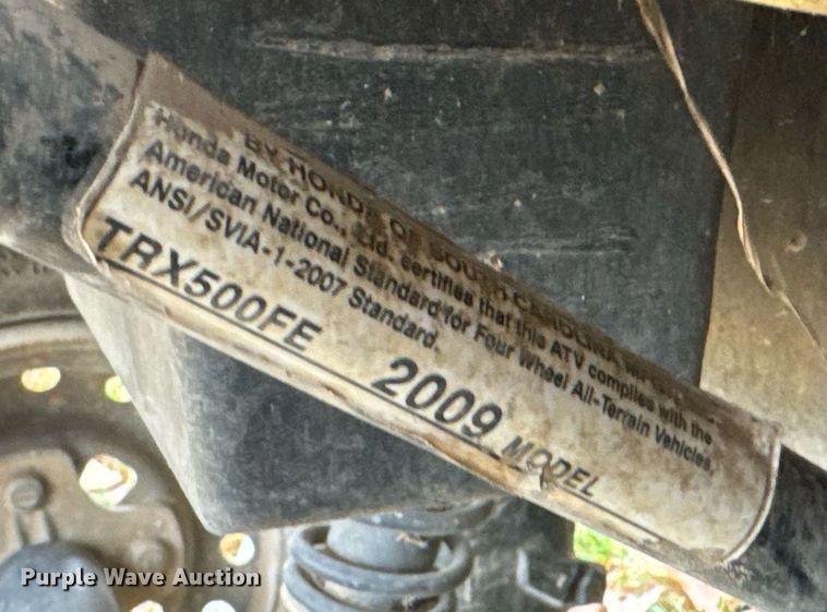 image for item EH7226 2009 Honda TRX500FE ATV