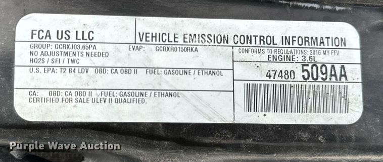 image for item EH7244 2016 Dodge Grand Caravan SXT van