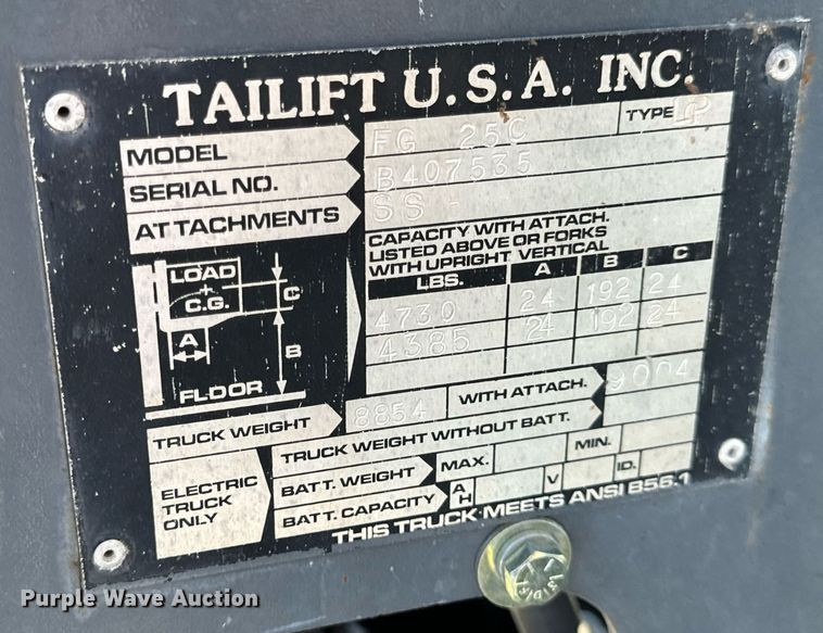 image for item EH7248 Tailift FG25C forklift