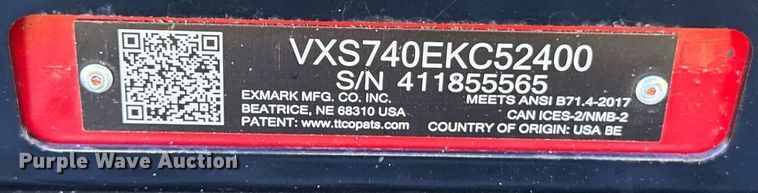 image for item EI4081 Exmark Vertex S-Series ZTR lawn mower