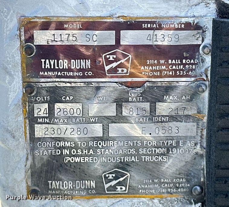 image for item EJ4954 (2) Taylor-Dunn utility carts