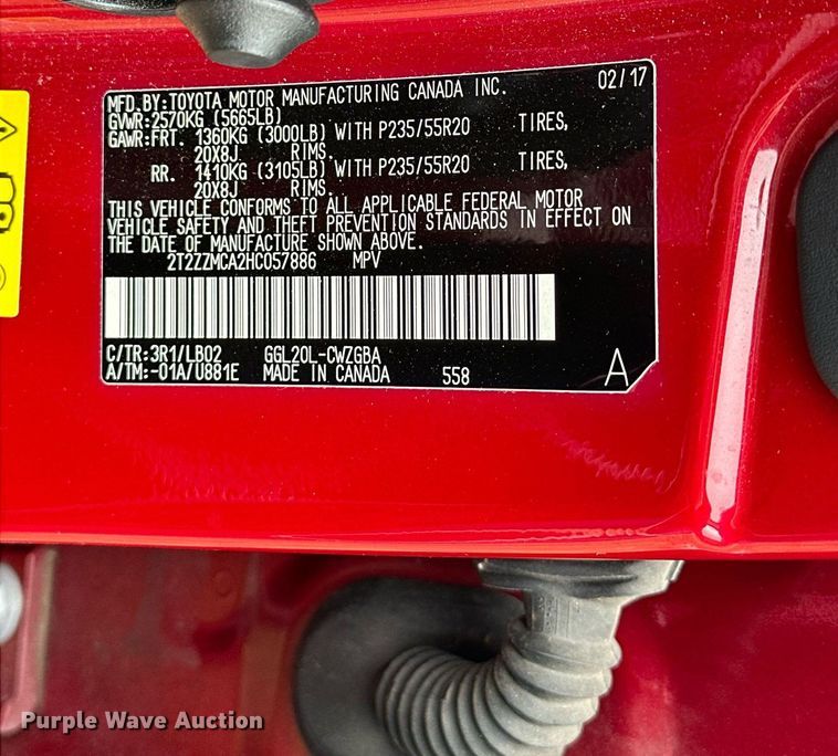 image for item EJ5084 2017 Lexus RX350 