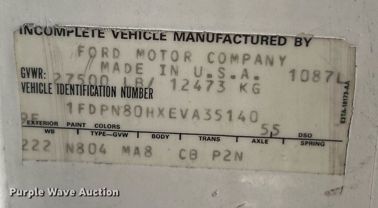 image for item EK3633 1984 Ford Conventional NL delivery truck