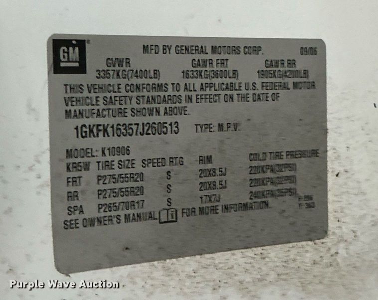 image for item EK3644 2007 GMC  Yukon XL SLT SUV