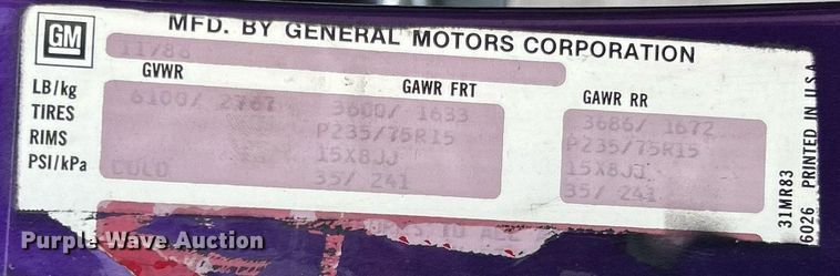 image for item EK3665 1987 Chevrolet Silverado 10 pickup truck