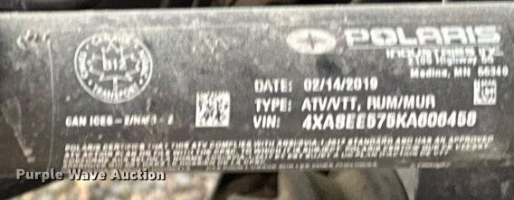 image for item EN2551 2019 Polaris Sportsman 570 ATV