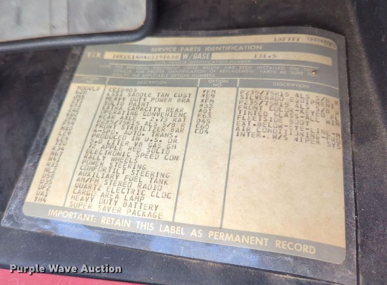 image for item EQ2425 1986 Chevrolet C10 pickup truck