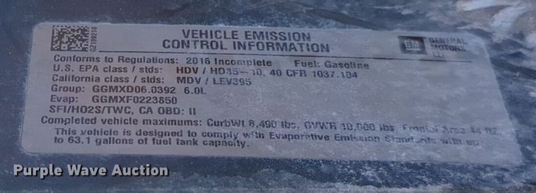 image for item ER4531 2016 Chevrolet Silverado 3500HD utility bed pickup truck