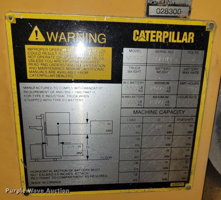image for item JO9348 Caterpillar NRR40 forklift