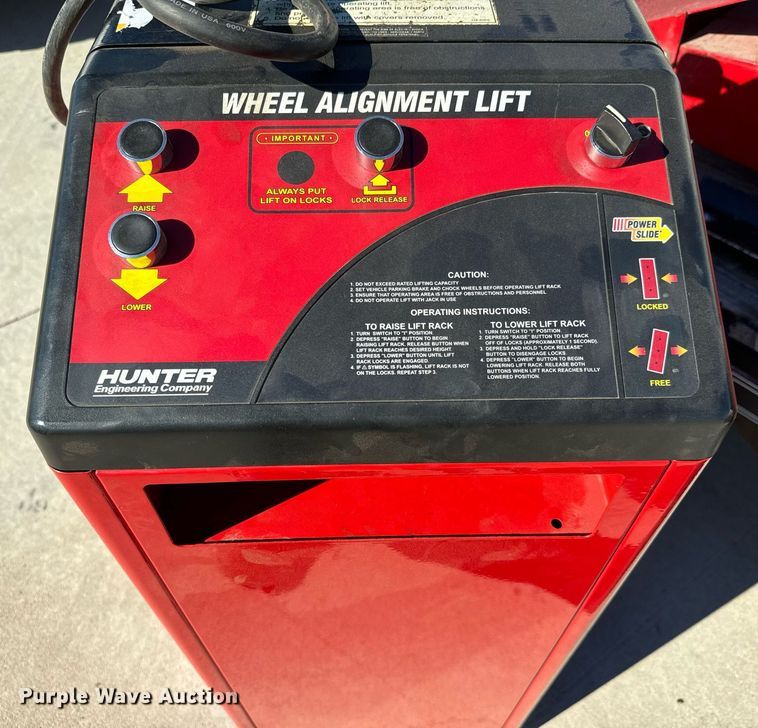 image for item MS9989 Hunter  RX9L-PS-P-9K Wheel alignment lift