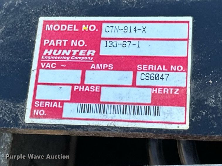 image for item MS9989 Hunter  RX9L-PS-P-9K Wheel alignment lift