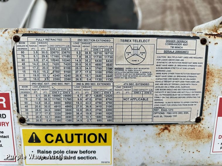 image for item DL0484 2015 Ford F750 Super Duty digger derrick truck