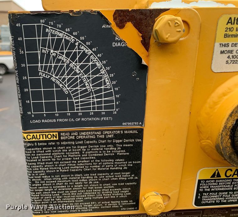 image for item DM1841 2009 Ford F750 digger derrick truck