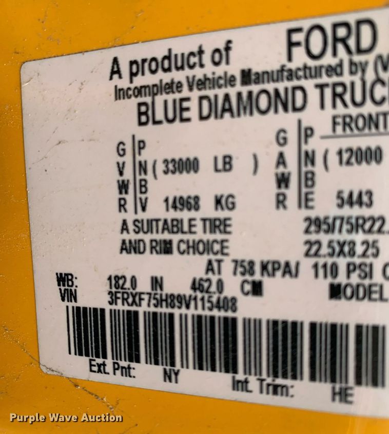 image for item DM1841 2009 Ford F750 digger derrick truck