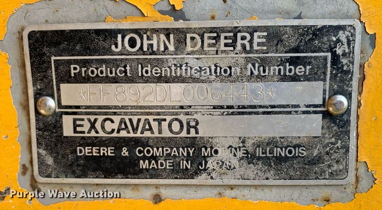 image for item DM1846 1992 John Deere  892D-LC excavator